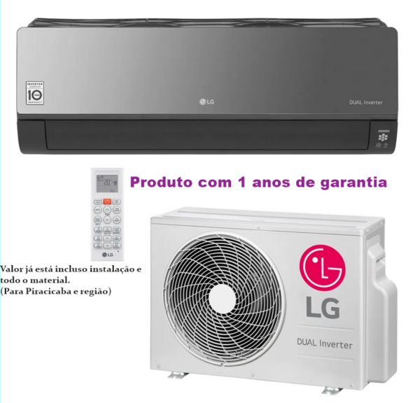 Ar condicionado Split LG DUAL Inverter VOICE ARTCOOL 18.000 Btu/h Quente/Frio 220V (Economize com nosso frete Grátis) Valor já está incluído a instalação para Piracicaba e região.