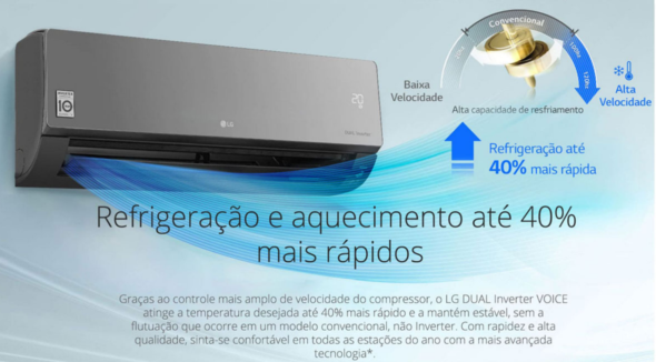 Ar Condicionado Split Hi-Wall LG DUAL Inverter Voice 12.000 Btu/h Quente/Frio 220V - Image 6