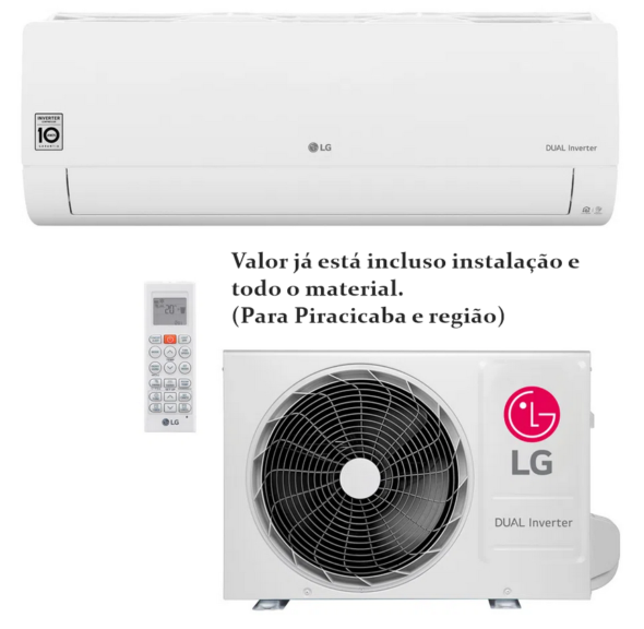 Ar Condicionado Split Hi-Wall LG DUAL Inverter Voice 12.000 Btu/h Quente/Frio 220V