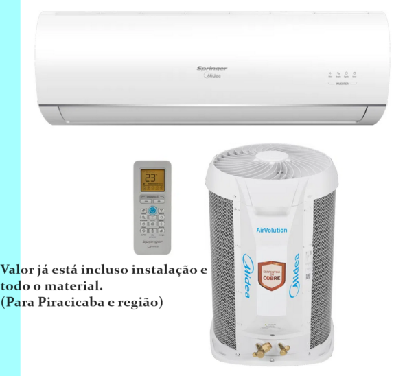 Ar Condicionado Split Hi-Wall Springer Midea AirVolution Inverter 12.000 BTU/h Frio 220V